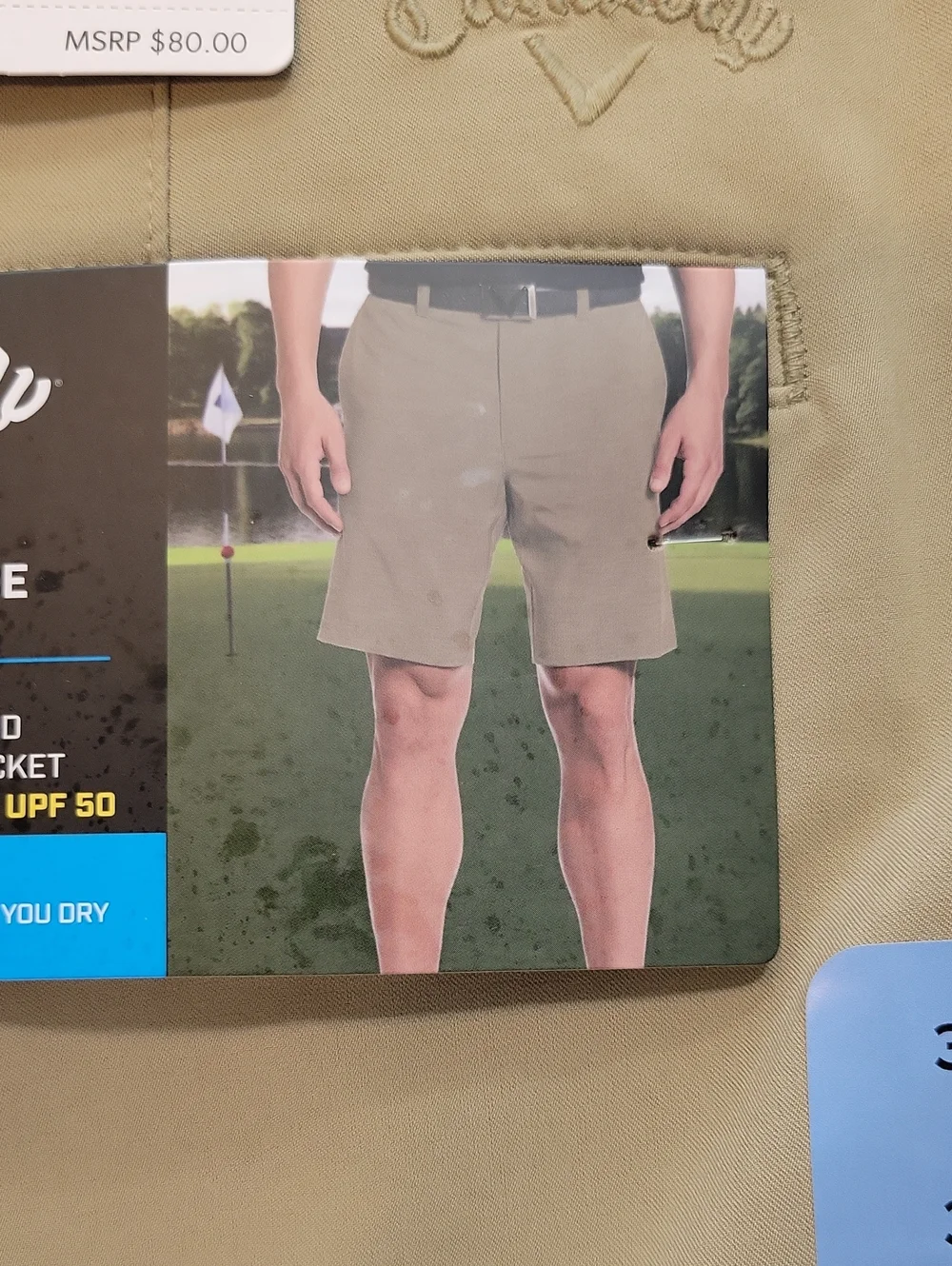 Callaway Men's Performance Golf Shorts Size 32 Tan Khaki NWT